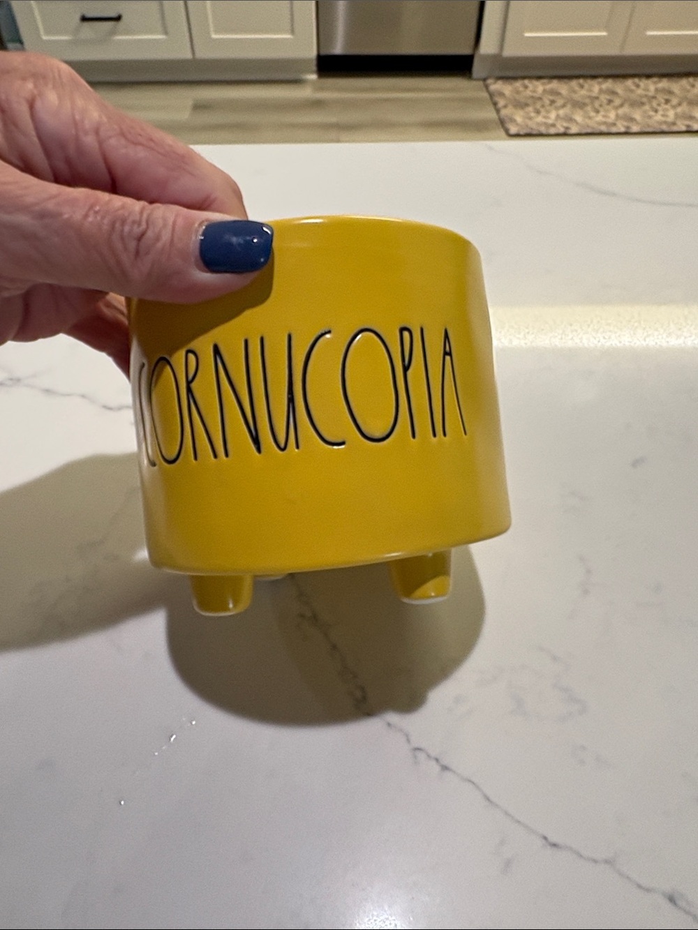 Rae Dunn Yellow Cornucopia Ceramic Planter. - Picture 5 of 5